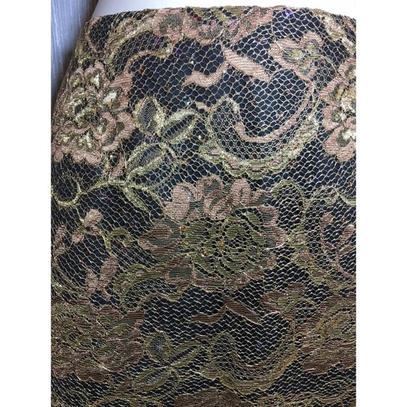 Trina Turk Gold Lace Sequined Skirt 2 $240 - Picture 2 of 5